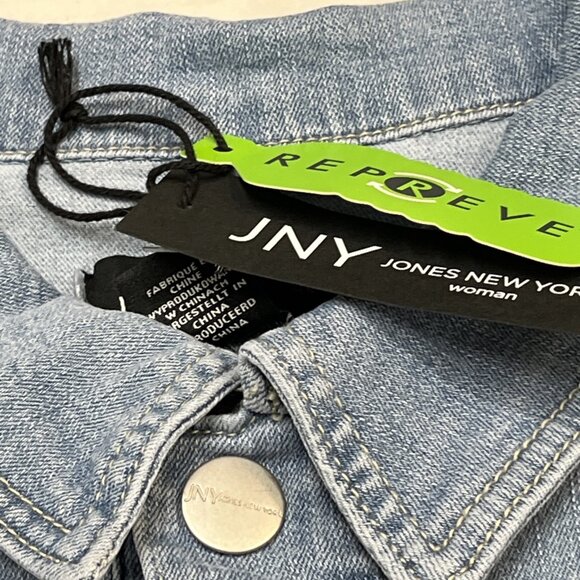 Jones & Co Shacket Womens 1X Faded Denim Button Down Shirt Western Workwear - Picture 8 of 9